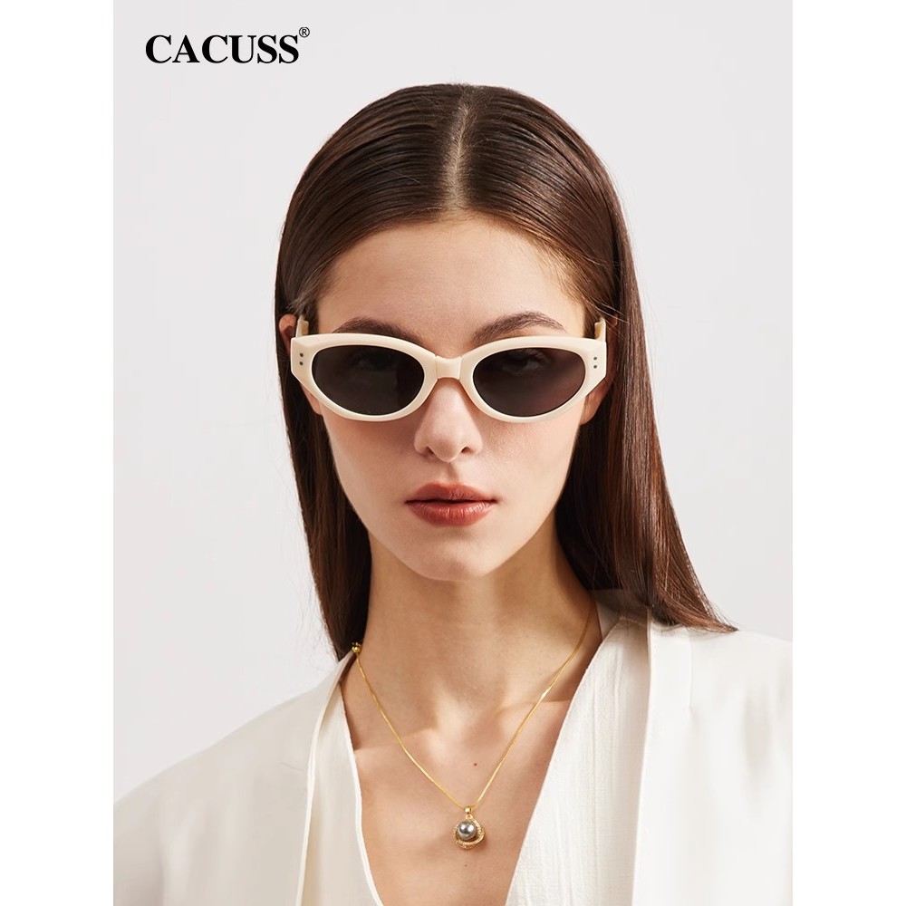 CACUSS óculos de sol feminino High-End sentimento 2025 novo estilo polarizado dobrável olho de gato polarizado Anti-ultr