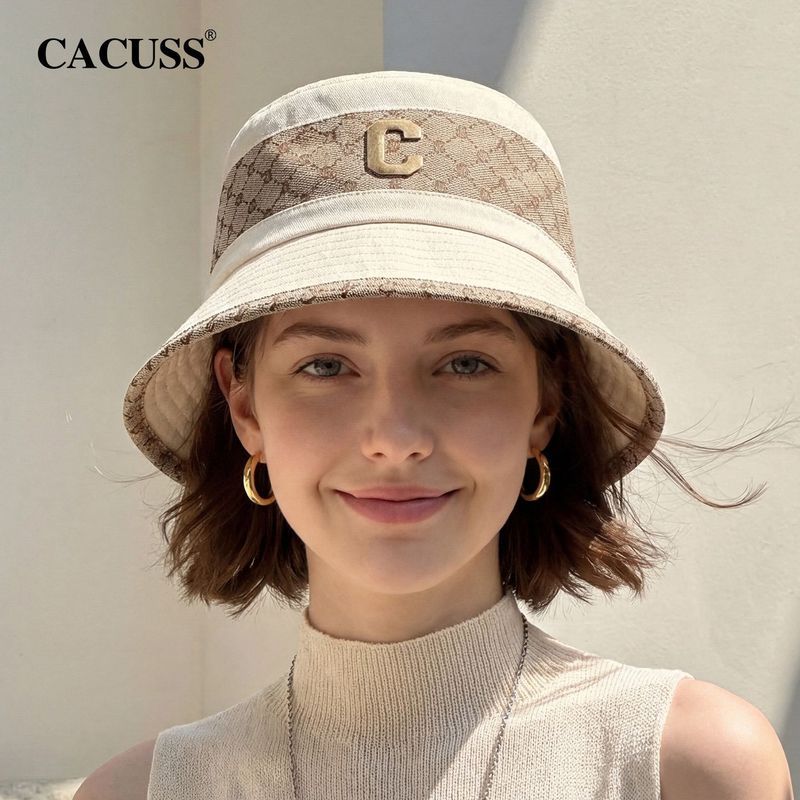 [CACUSS] Chapéu balde feminino outono algodão puro luz luxo ao ar livre moda presbiopia pote chapéu estilo japonês rosto