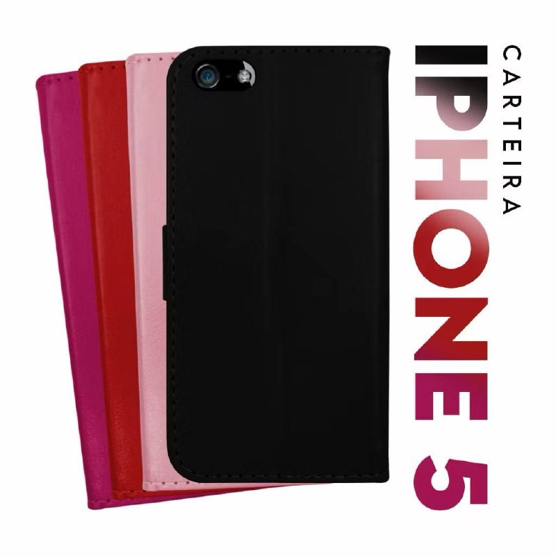 Capa de carteira flip cover IPHONE 5 5C 5S SE