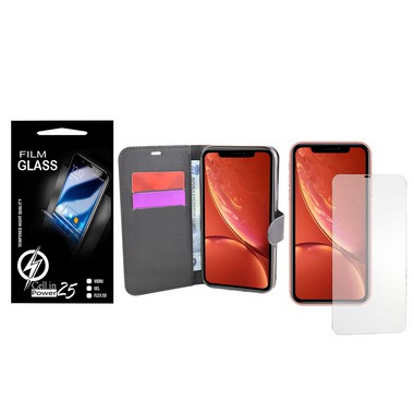 Capa Capinha Case Flip Carteira + Pelicula de vidro Iphone Xr (Tela 6.1)