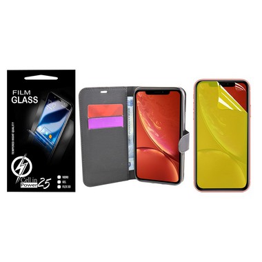 Capa Capinha Case Flip Carteira + Pelicula de Gel  Iphone Xr (Tela 6.1)
