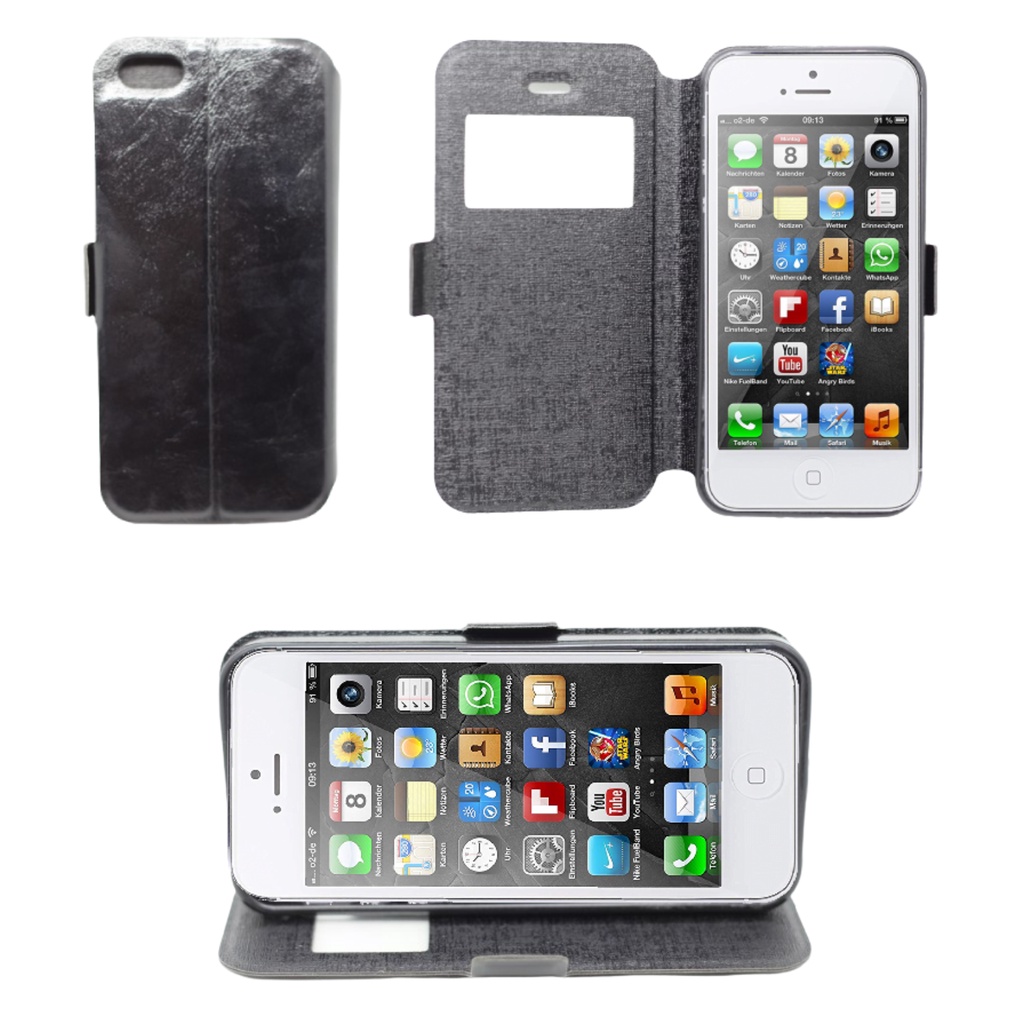 Capa Capinha Carteira Para Iphone 5s Flip Case Com Visor Compativel Apple