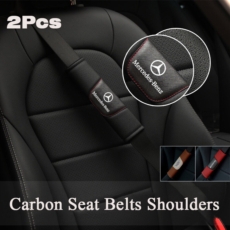 Genuine Cowhide Leather Car Safety Seat Belt Cover Shoulder Pads Soft Comfortable Car Interior Accessories Decoration Fo