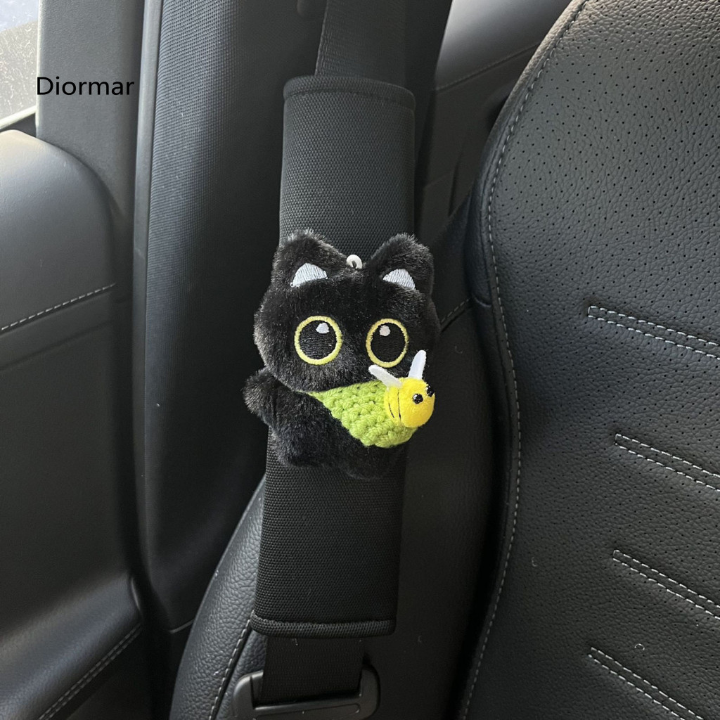 Seat Belt Shoulder Pads Soft Covers Black Cat Plush Pad Cover – Car Safety Protector for Kids Anti-chafing for Southea