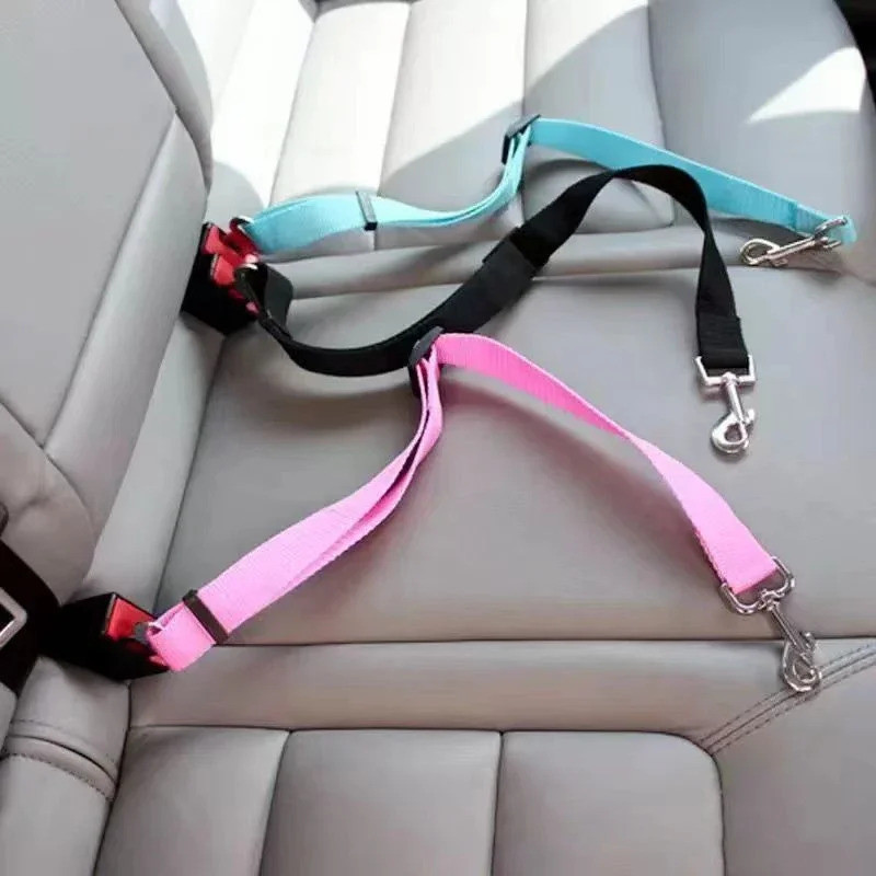 Dog Car Seat Belt Safety Protector Travel Pets Accessories Dog Leash Collar Breakaway Solid Car Harness Pet Car Seat Bel