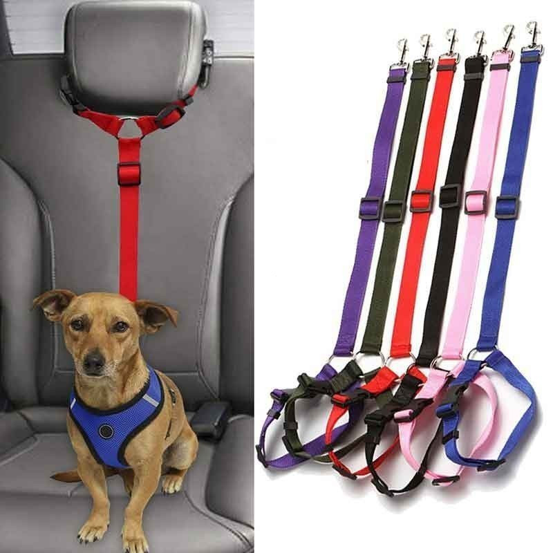 Pet Safety Seat Belt Leash Universal Practical Dog Cat Pet Car Durable Soft Adjustable Car Harness Leash Travel Clip Str