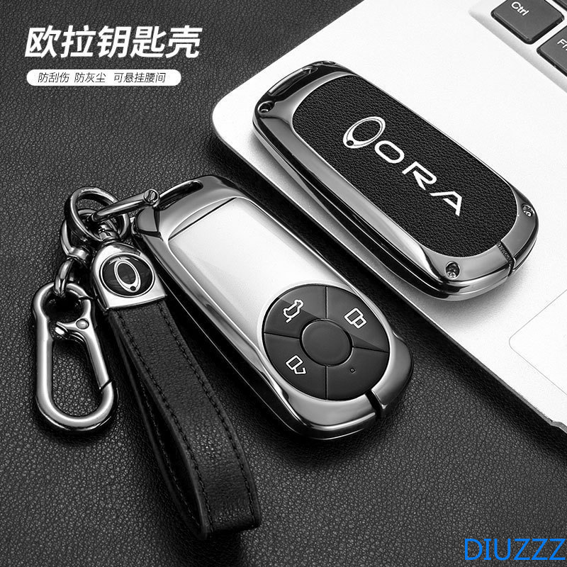Para Great Wall GWM Ora R1 R2 Good Cat Capa Chave De Carro Greatwall GT Lightning Ballet Liga De Zinco Couro Shell Fob P