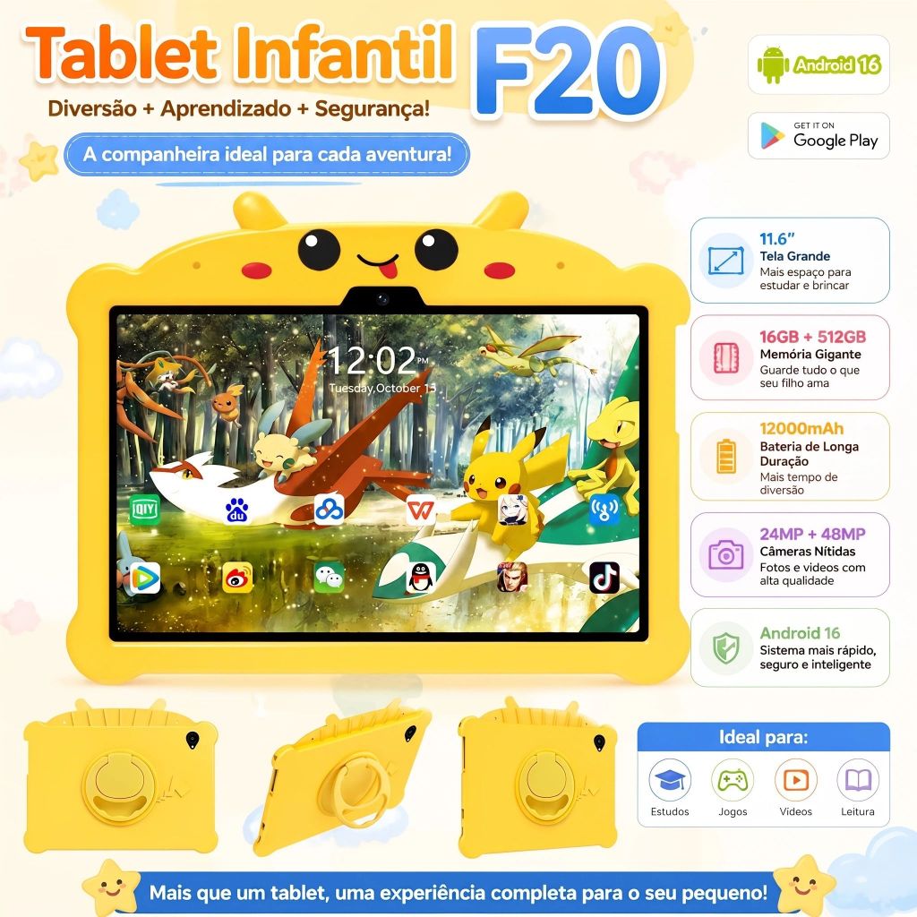 [Hancdon] Kids Study Tab F20 TAB tablet Education Children 11.6 inch tablet PCAndroidTablet 16GB+512GB