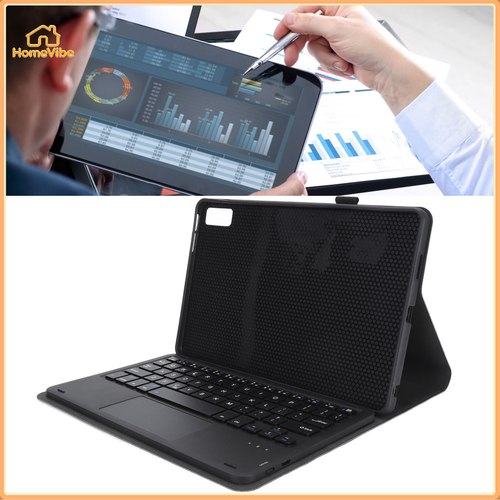HomeVibe Capa de teclado Wisoqu para Tab M10 Inch Tablet Cover com PU multitoque magneticamente destacável