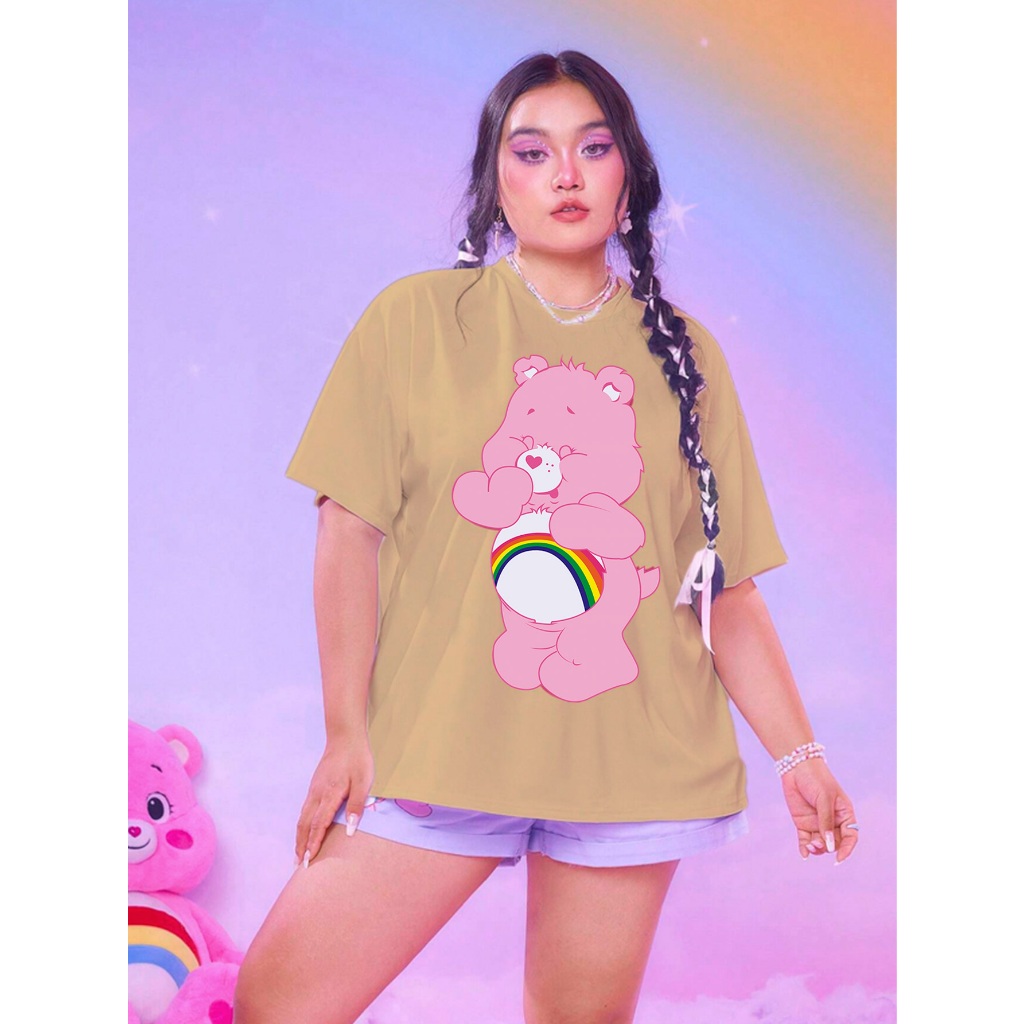 Camiseta Estampada Animada Feminina Dia Noite  Ursinhos Carinhosos Sorrindo Promoção Reforço Bordad