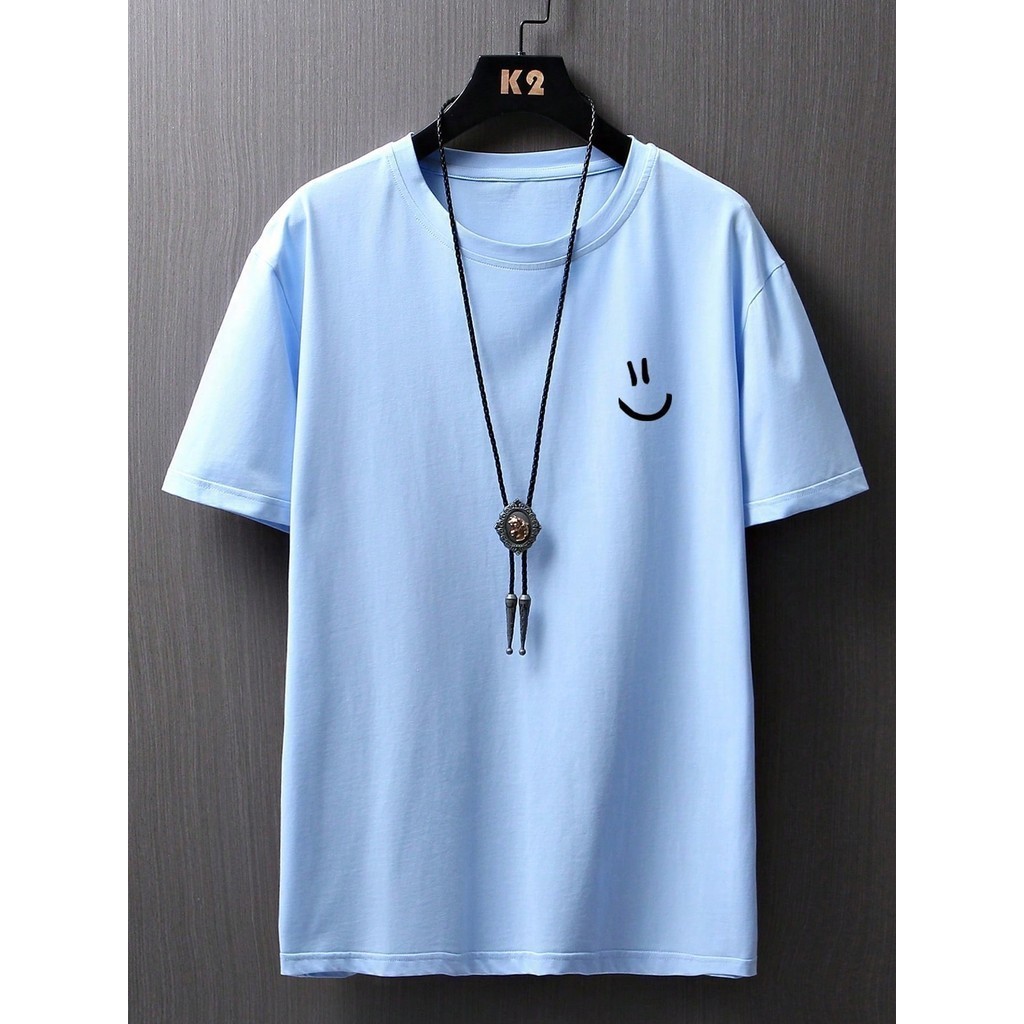 Camiseta Estampa Carinha Sorrindo Feliz Manfinity Hypemode Desenho Animado Camisa Confortável Qualidade Premium