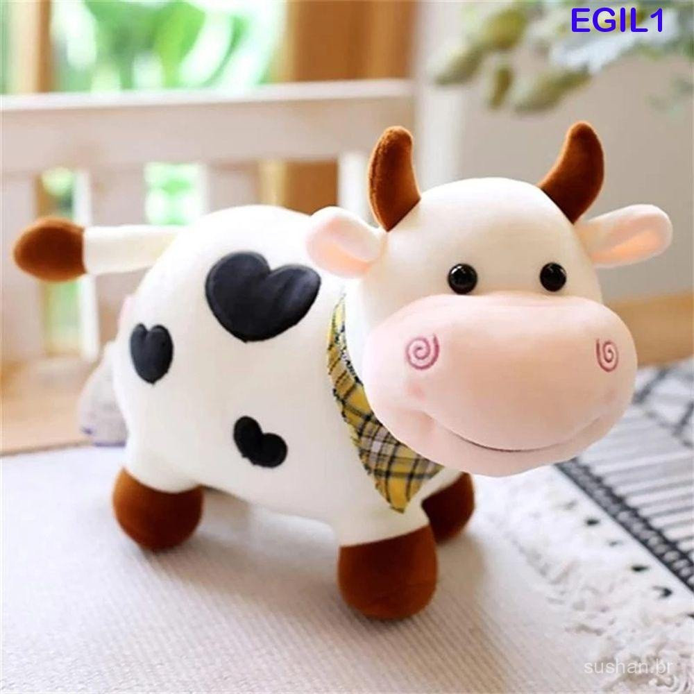 Brinquedo de Pelúcia de Vaca Aniversário Desenho Animado Boneca de Algodão Menina Sorrindo