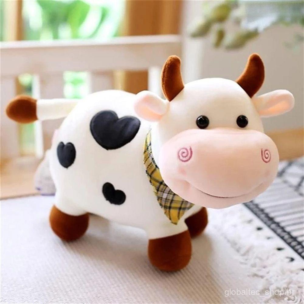 EGIL1 Brinquedo de Pelúcia de Vaca Aniversário Desenho Animado Boneca de Algodão Menina Sorrindo