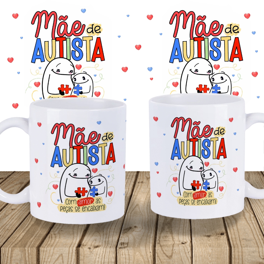 Caneca Autismo Mãe de autista de porcelana - Autismo TEA