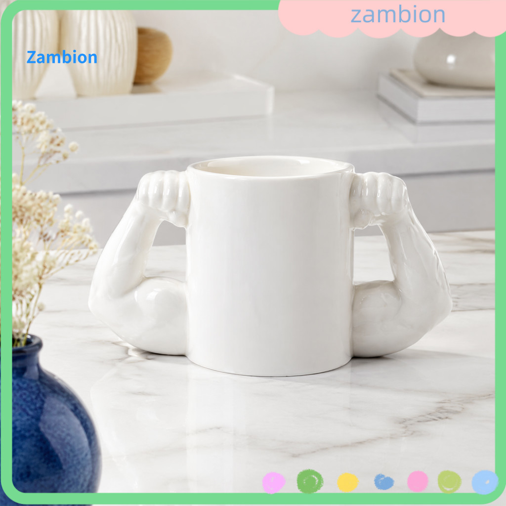 Decorative Coffee Mug Funny Muscle Man Ceramic 350ml with Handle – Fitness Enthusiasts Tea Cup Novelty Water for Gym L