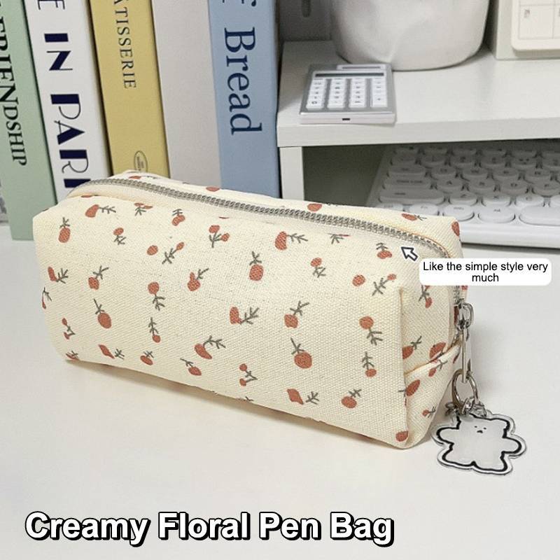 INS Floral Print Pen Bolsa Lápis Multifuncional De Grande Capacidade Caso Organizador De Papelaria Para Estudantes
