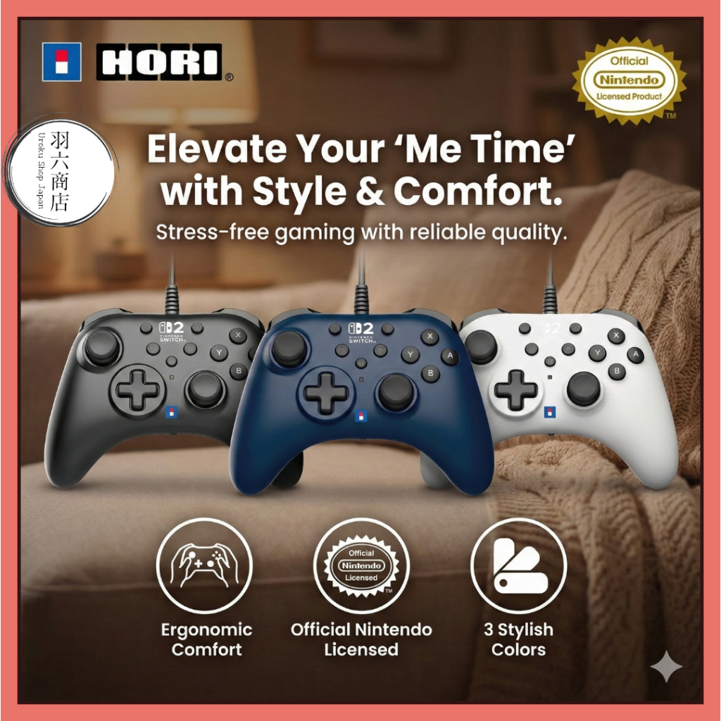 🇯🇵 Direct from Japan | HORI Officially Licensed Wired TURBO Controller for Nintendo Switch & Switch 2 – Experience