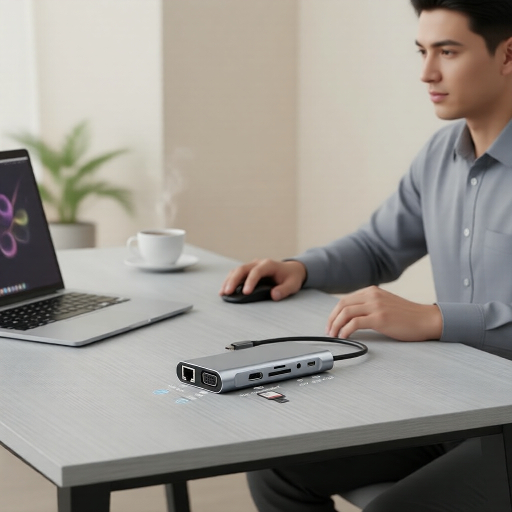 USB C HUB 11-Em-1 Tipo-Docking Station Para 4K HDMI VGA SD TF Leitor De Cartão Adaptador Multiporta MacBook Pro Air