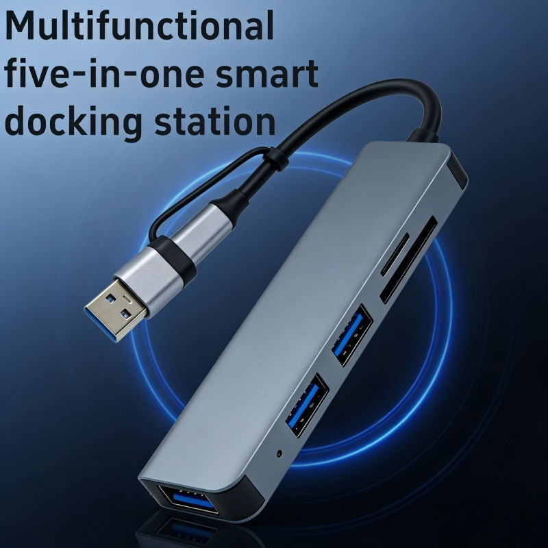 USB 3.0 De Alta Velocidade Tipo C Hub Docking Station TF Leitor De Cartão SD Saída De Áudio Para Macbook Pro