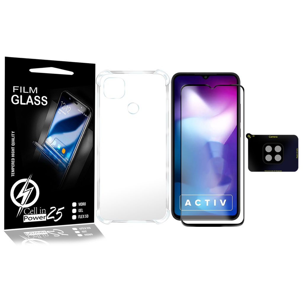 Capa Capinha compatível XIaomi Redmi 9 Activ 6.53 + Película Vidro 3d + pel Câmera - Cell In Power25Capa