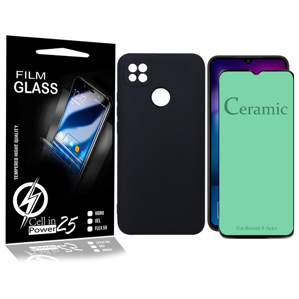 Capa Capinha Aveludada compatível Xiaomi Redmi 9 Activ 6.53 + PELÍCULA DE CERÂMICA - Cell In Power25