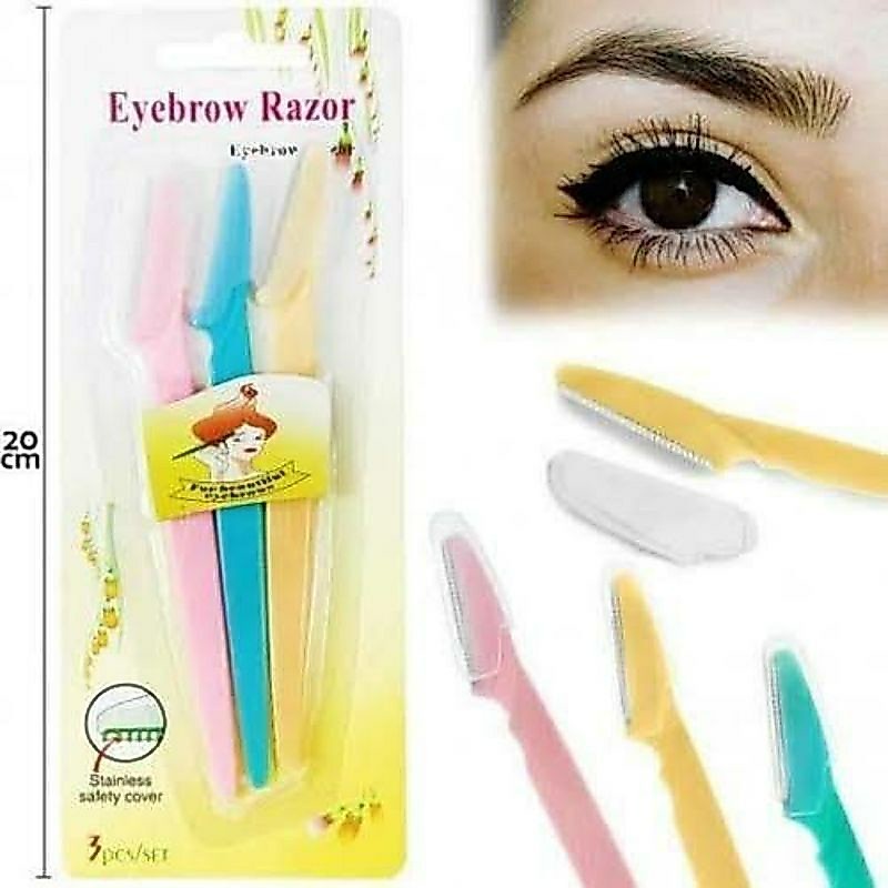kit 3 Navalha Eyebrow Razor Lâmina 3 Peças Para Sobrancelhas