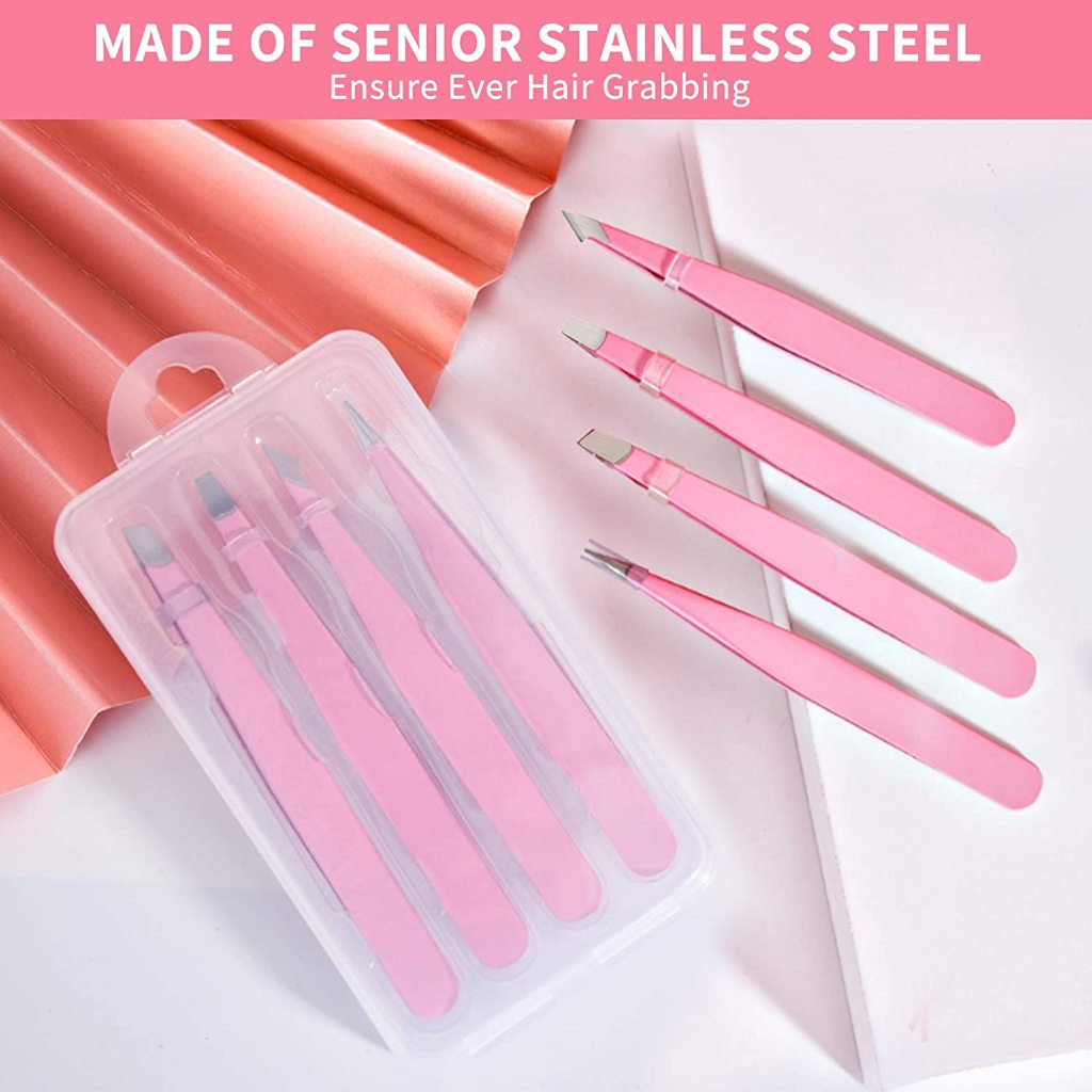 Pinça Fadvan 4Pcs/Set Eyebrow Tweezers Clip De Remoção De Pêlos De Aço Inoxidável Para Ferramentas De Maquiagem De Extensão De Pestanas
