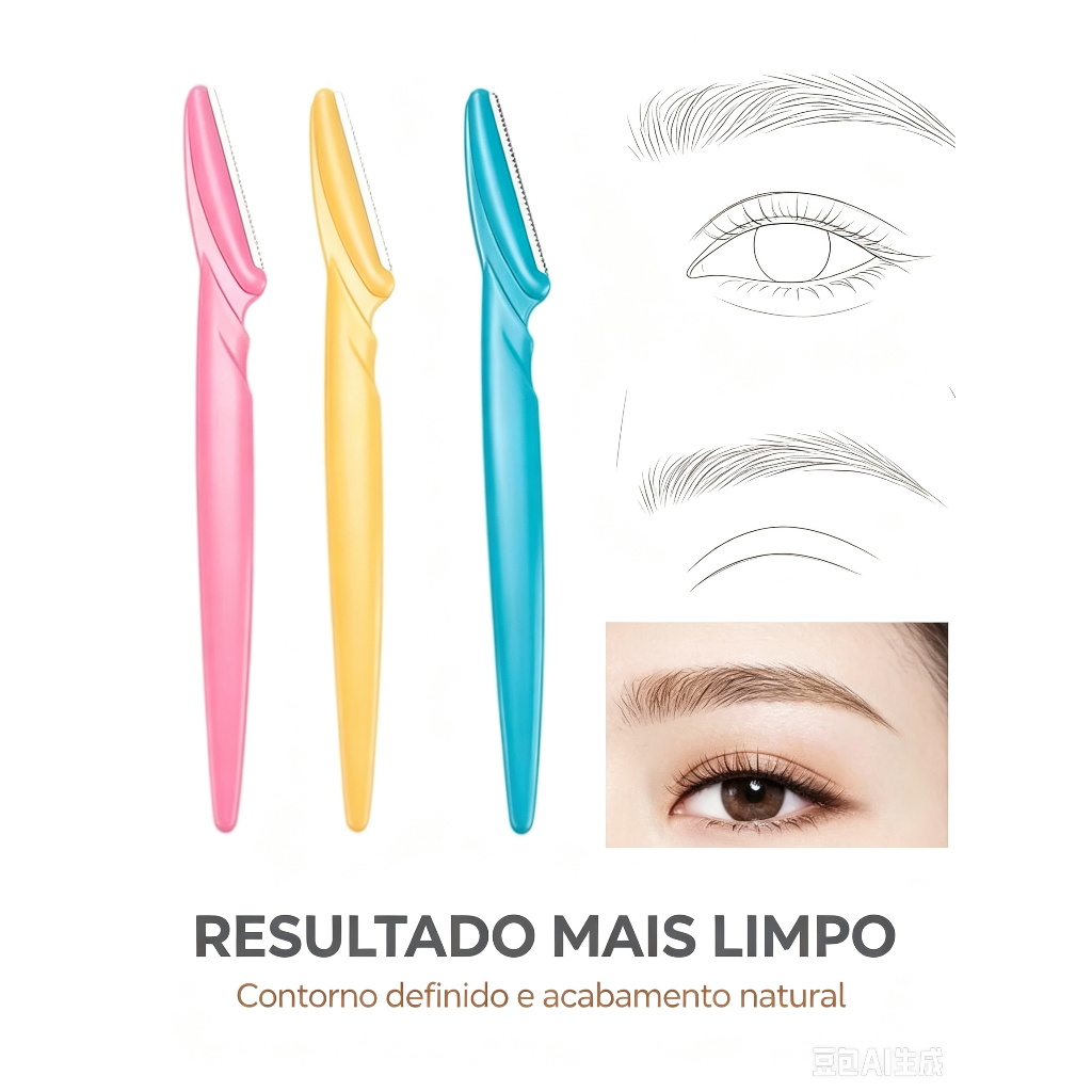 KIT 3 Folding Razors Design for Eyebrow Shaping / Women's Razor for Beauty
