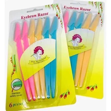 Kit com 12/24 Navalhas Eyebrow Razor – Modelador de Sobrancelhas e Limpeza de Pele Facial