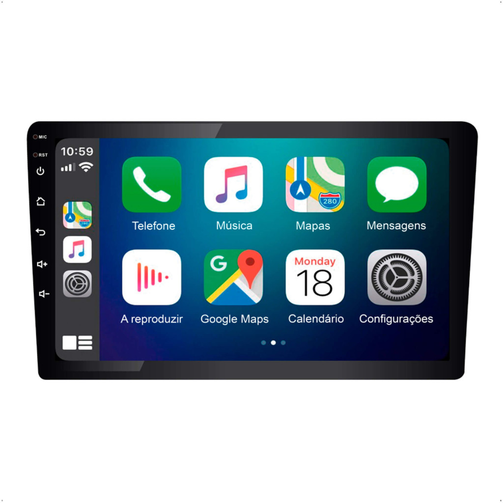 Multimidia Carplay Android Auto MP5 Slim 9 polegadas USB/Rádio/Bluetooth RS908BR MI Roadstar