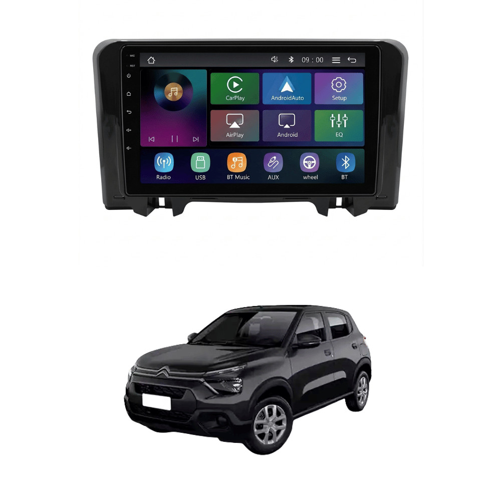 Central Multimídia MP5 C3 2022 Em diante Sem Rádio Tela 9p Carplay e Android Auto Sem Fio - Roadstar Pro Line