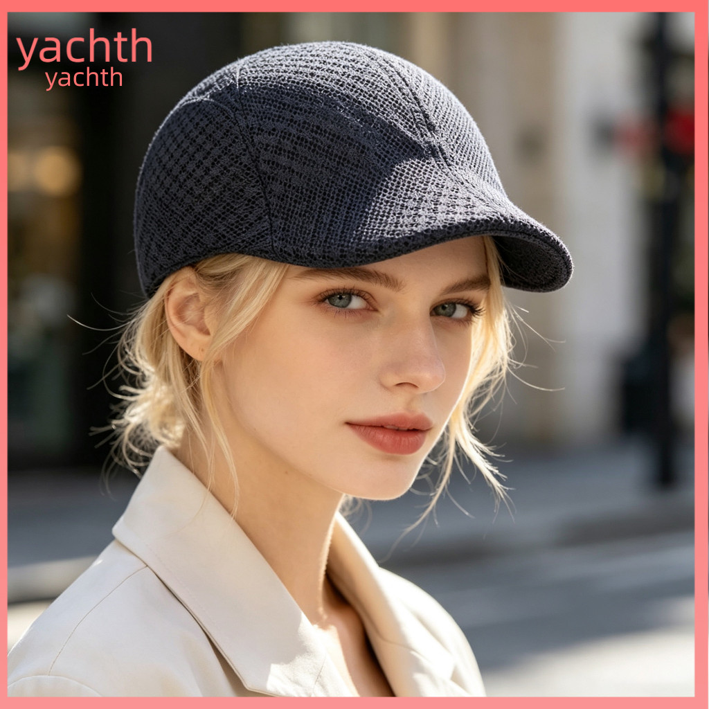 Lightweight Sun Protection Cap Soft Polyester Beach Hat Unisex Retro Mesh Fedora – Breathable Foldable Short Brim for