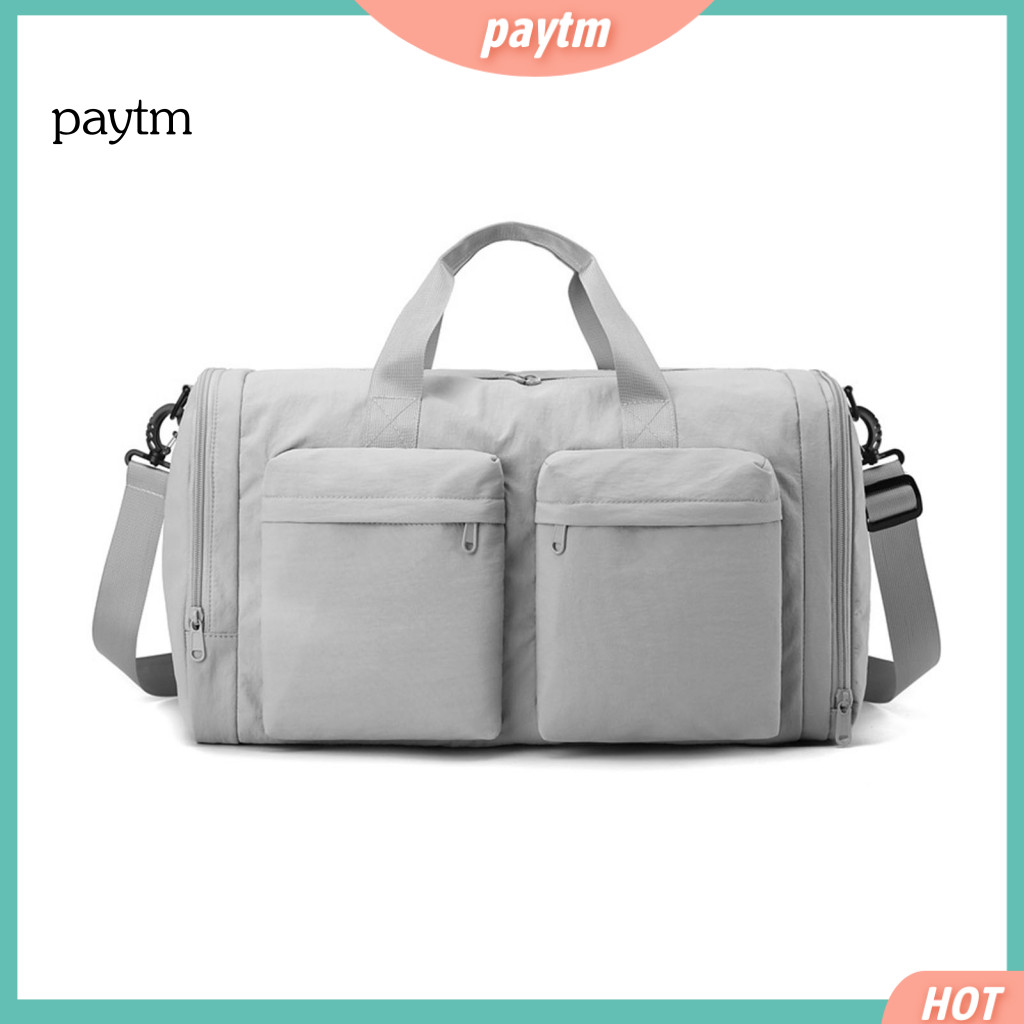 Nylon Weekender Bag Gym Foldable Unisex Duffle with Shoe Compartment Wet Pocket – Lightweight Tote for Fitness Travel