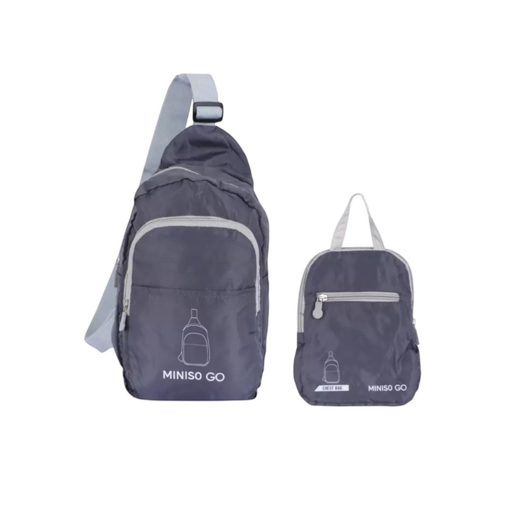 Mochila Bolsa Transversal Dobrável Miniso Passeio Unisex Fácil de guardar em malas, mochilas ou dentro de outra bolsa