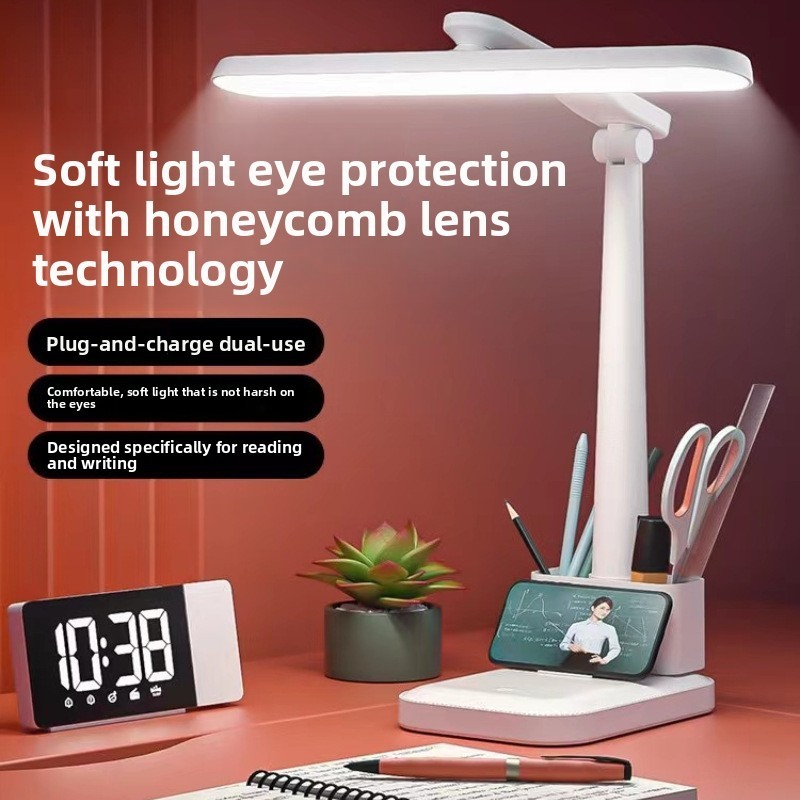 Proteção para os olhos led caneta titular candeeiro de mesa estudante estudo dedicado carregamento lâmpada leitura dormi