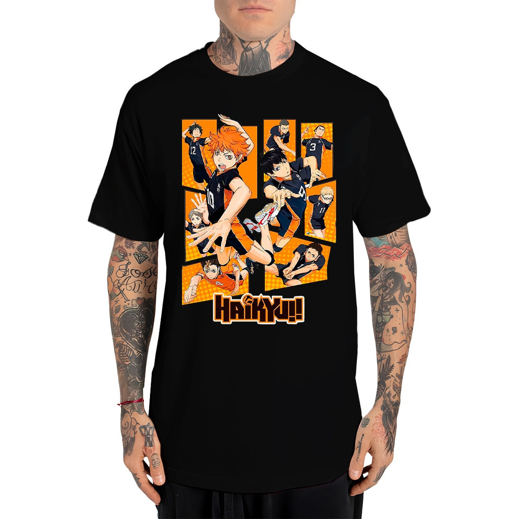 Camiseta Masculina Haikyu Personagens Esportes Anime Unissex Blusa