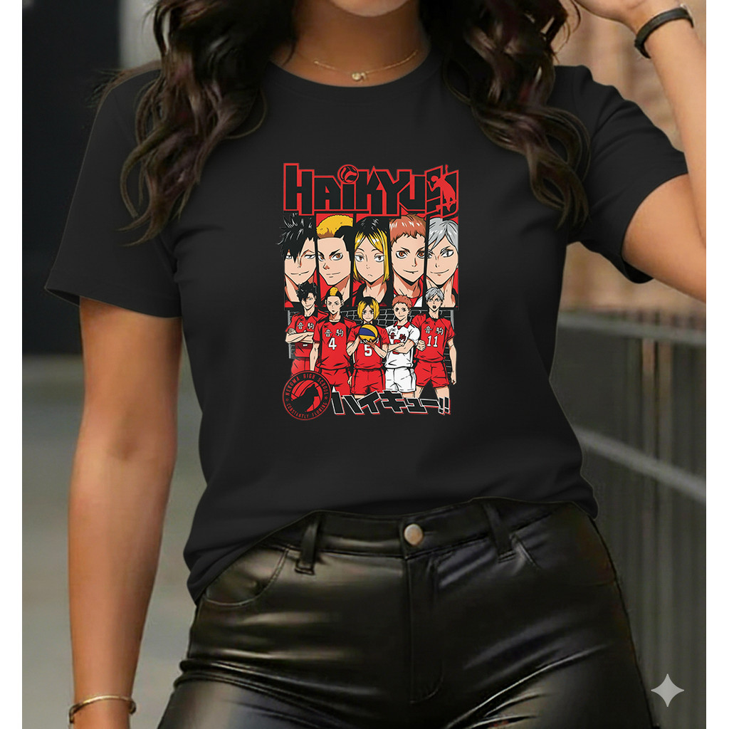 Camiseta Unissex Haikyu! Anime Vermelha E Branca, Tamanhos Úteis Para Eventos E Festas