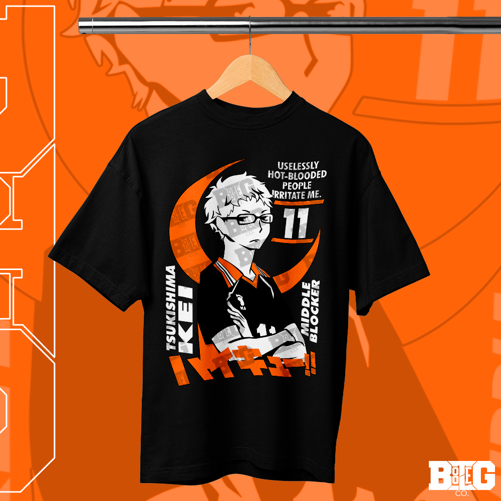 Camiseta Camisa Básica Tsukishima Kei Haikyu Anime Blocker 11 Volei Manga Teen Unissex