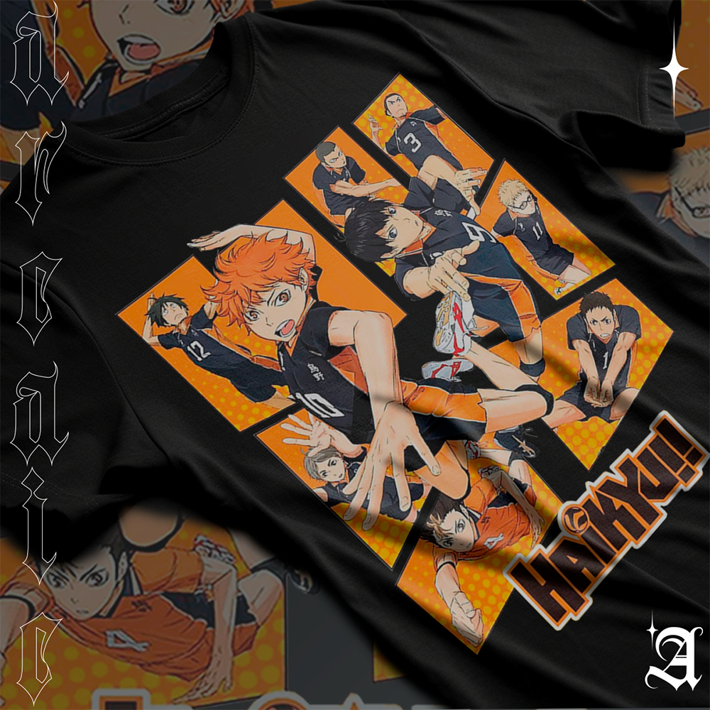 Camiseta Basica Algodao Haikyu Anime Volei Personagem Haikyu!! Hinata Gear Unissex