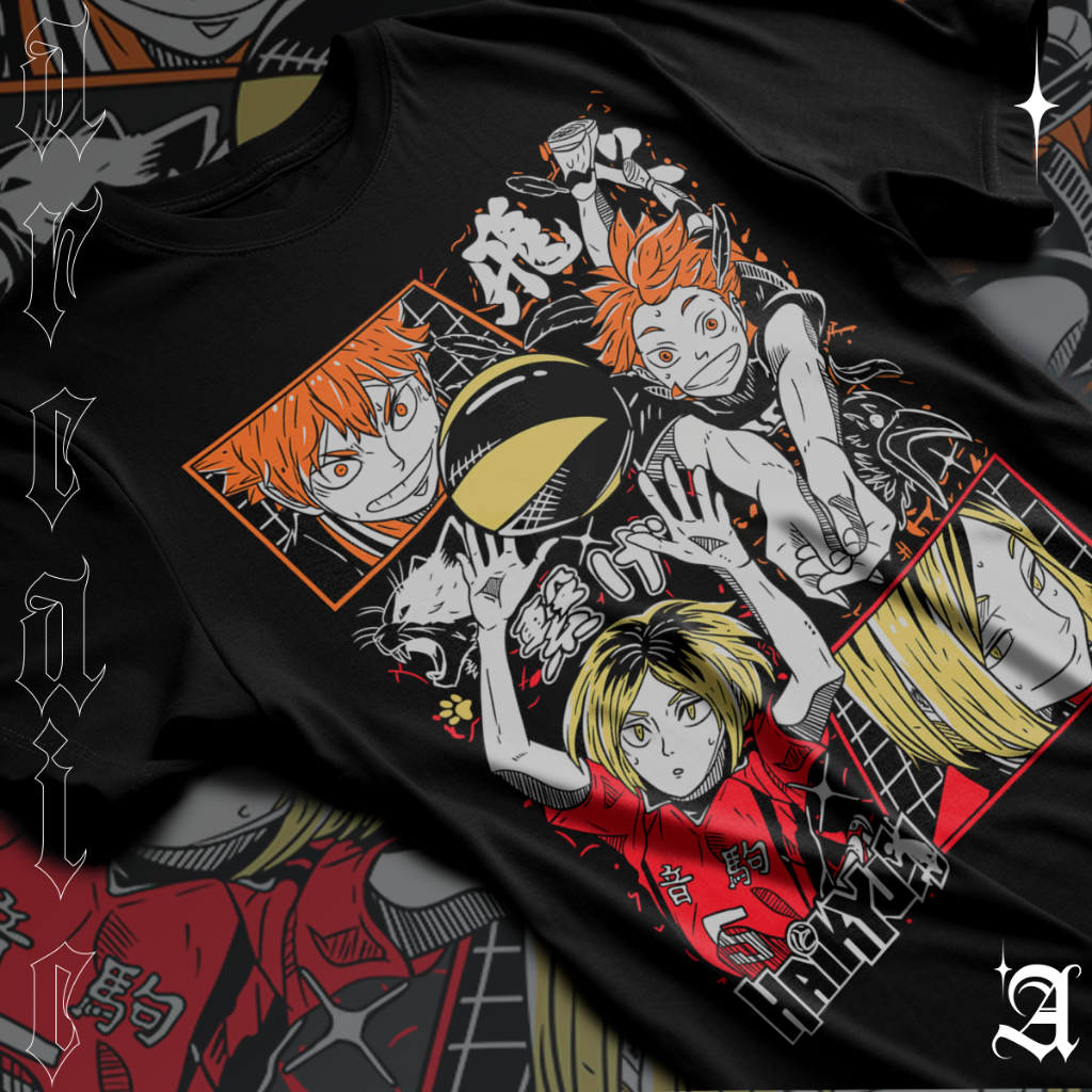 Camisa Básica Camiseta Haikyu Shoyo Hinata Kenma Kosume  Karasuno Teen Unissex - Arcaic