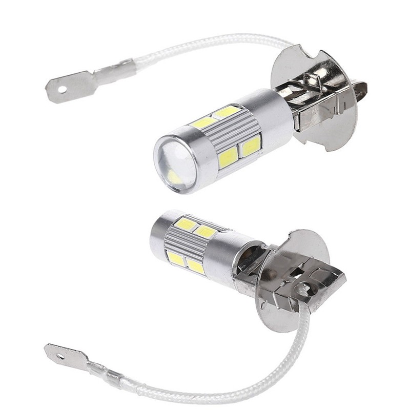 Hw 2pçs Lâmpada Led De Neblina H3 De Alta Potência Para Carro / Circulação Diurna 10smd 5630 5730