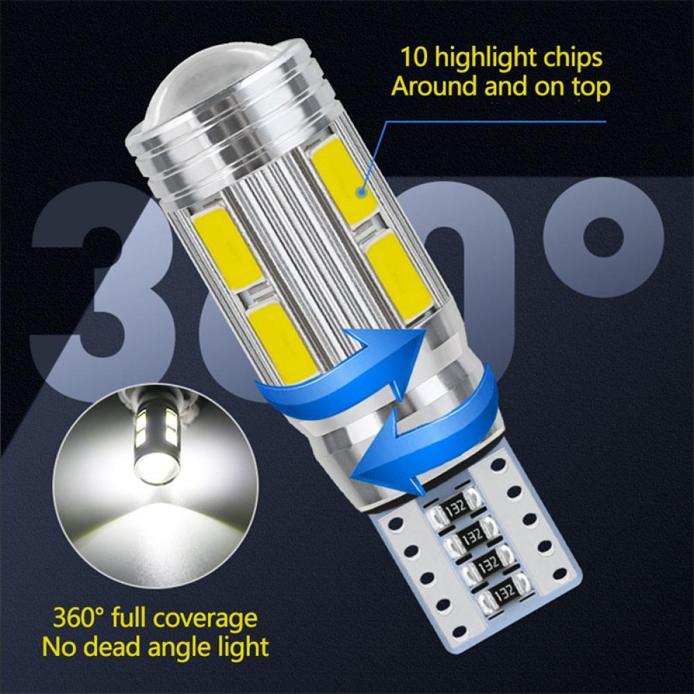 2 Pçs T10 W5W 5730-10SMD Lâmpadas LED 12V 6500K Sinal Reverso Do Carro Leitura Tronco Luz Da Placa De Licença