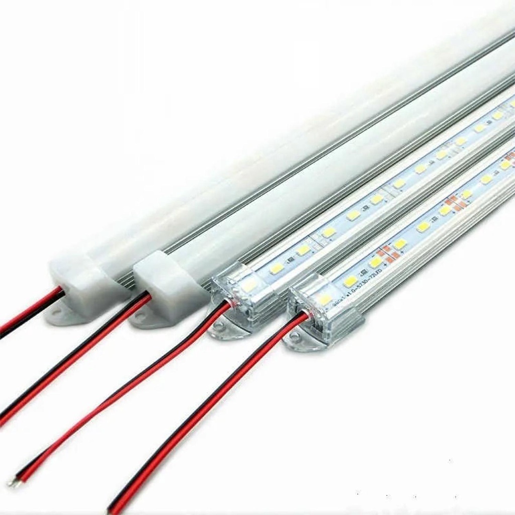 Lâmpada Led Baú Sprinter 5730 12v 12w 50cm Branco Frio Calha Transparente