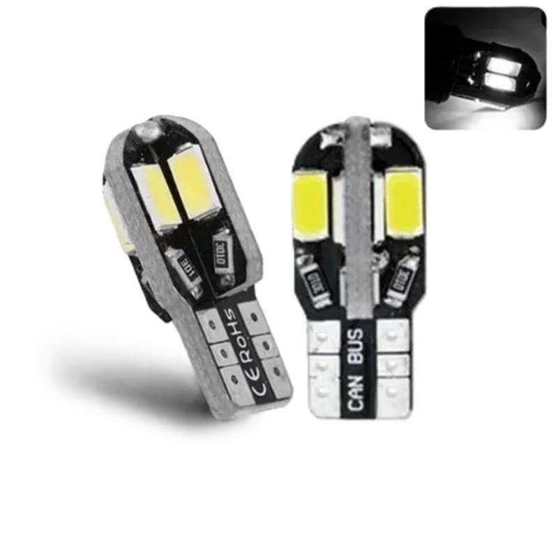 Lâmpadas Led Canbus T10 W5w 194 Branco 530lm 12v 08 Leds Smd 5730 - 1 Par
