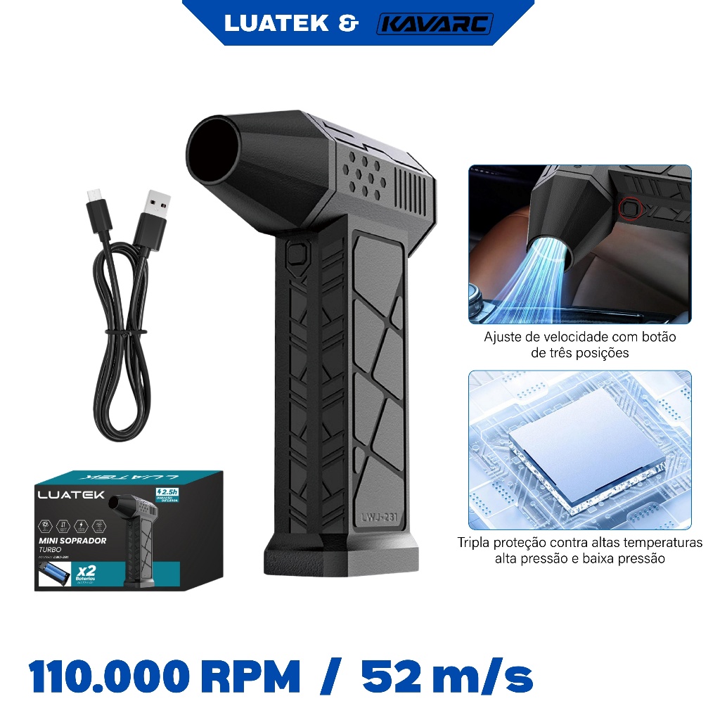 Ventilador Mini Turbo Jet Super Poderoso De 110000 Rpm 52 m/s