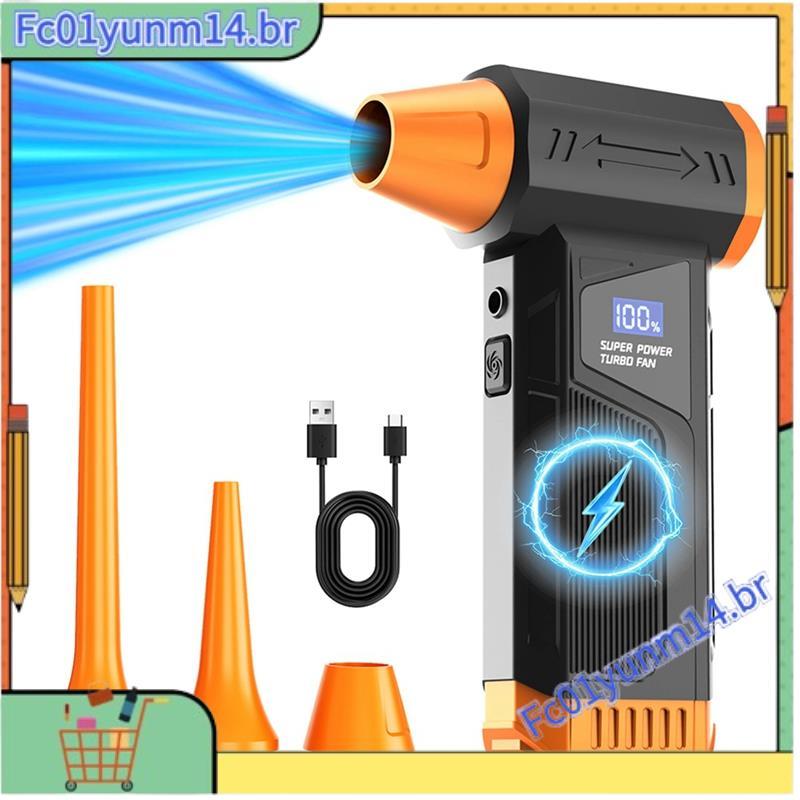 Ventilador Turbo De Ar-Super Poderoso 110000RPM , Motor Sem Escova , Luz LED De 4 Velocidades , Dispositivo Portátil De