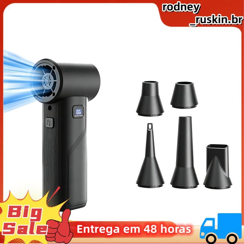 Ventilador De Ar Portátil Com Turbo 110000 Violento Sem Escova RPM 160G De Impulso De Alta Potência Duto Iluminação LED