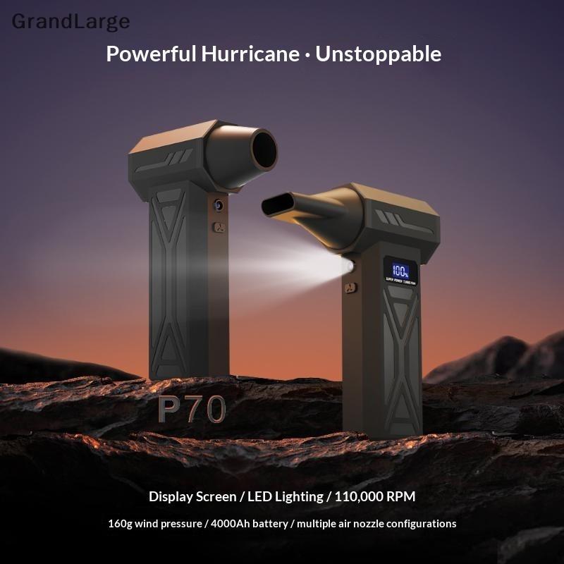 [GrandLarge] Soprador A Jato Sem Escova 110000RPM Turbo Ventilador LED Espanador De Ar Vácuo Portátil Para Viagens Domés