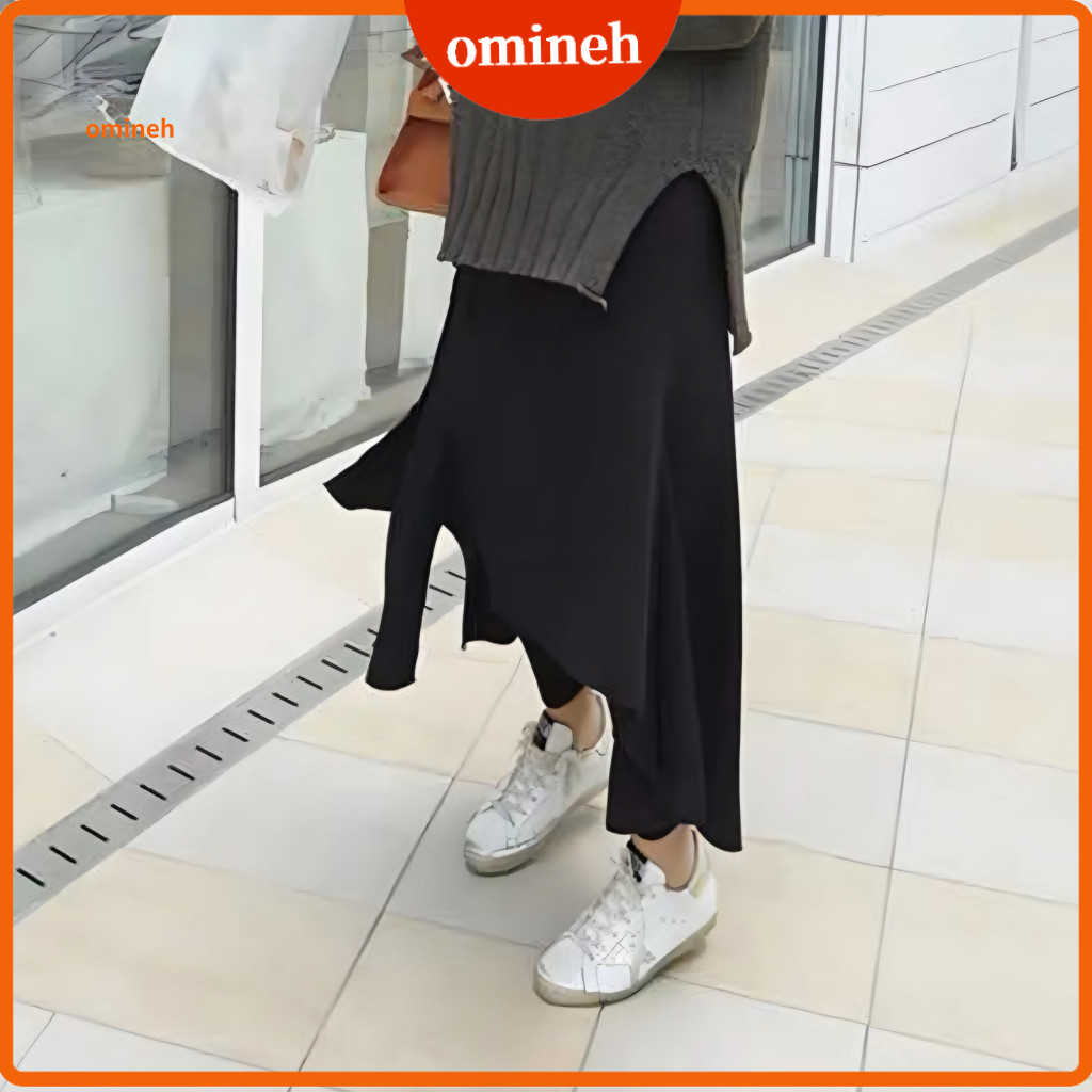 Simple Design Culottes High-waisted Skirt Pants Winter Velvet Lined Leggings for Women Stretchy Fake Two-piece Warm and