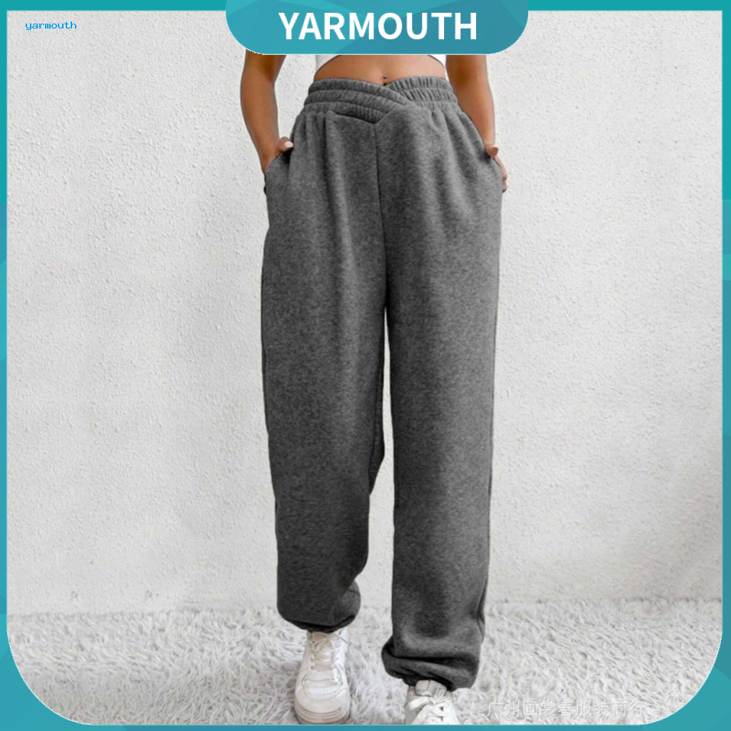 Women Sweatpants Regular Fit Trousers Women’s High Waisted with Pockets – Loose Crossover Joggers Comfy Athletic Wor